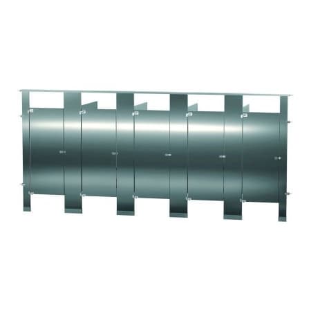 Bradley Bradley Stainless Steel 180" Wide Complete 5 Between Wall Compartments, Satin Brushed - BW53660-SS BW53660-SS